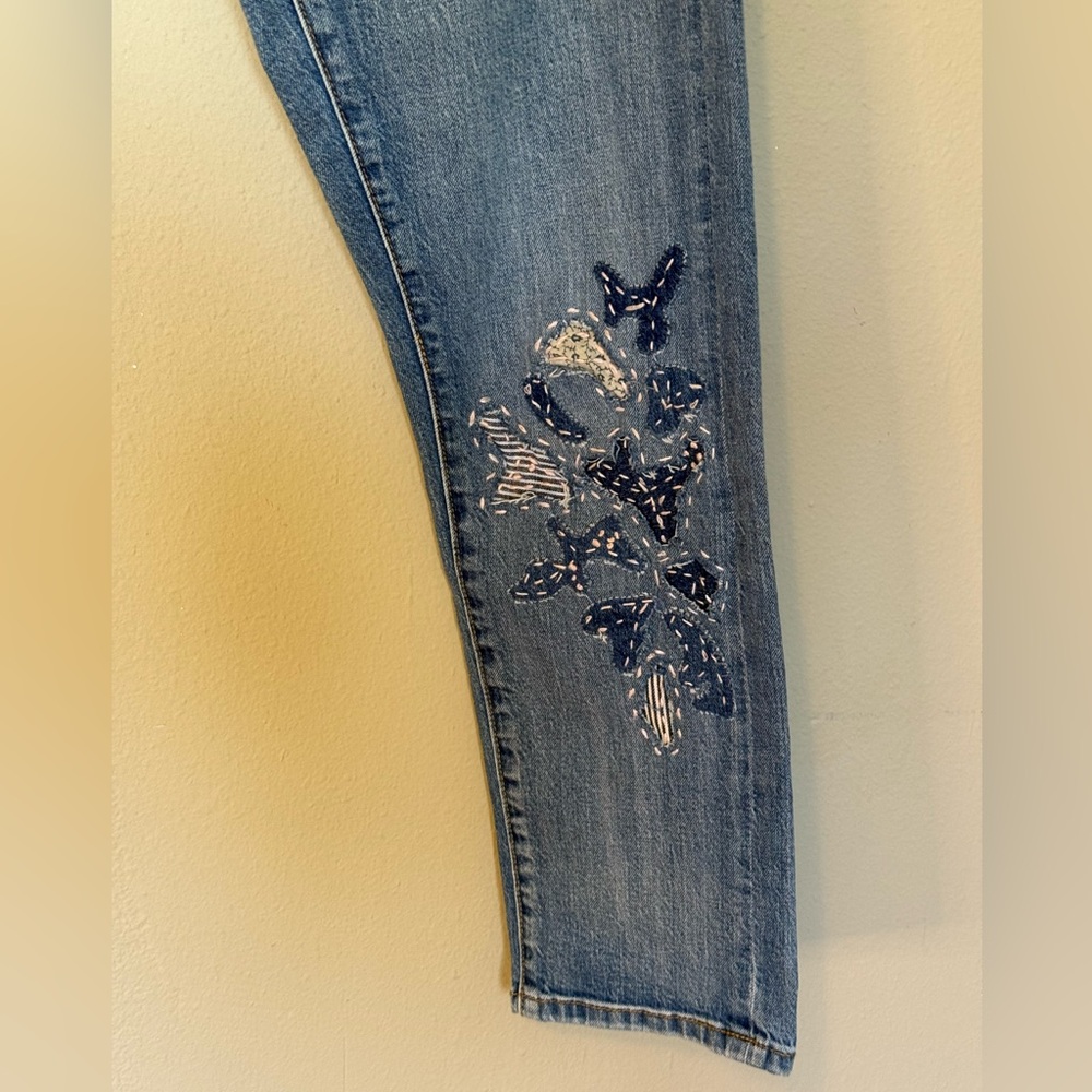 Pilcro & The Letterpress Embroidered Boyfriend Denim Jeans Size 28 - Picture 4 of 11